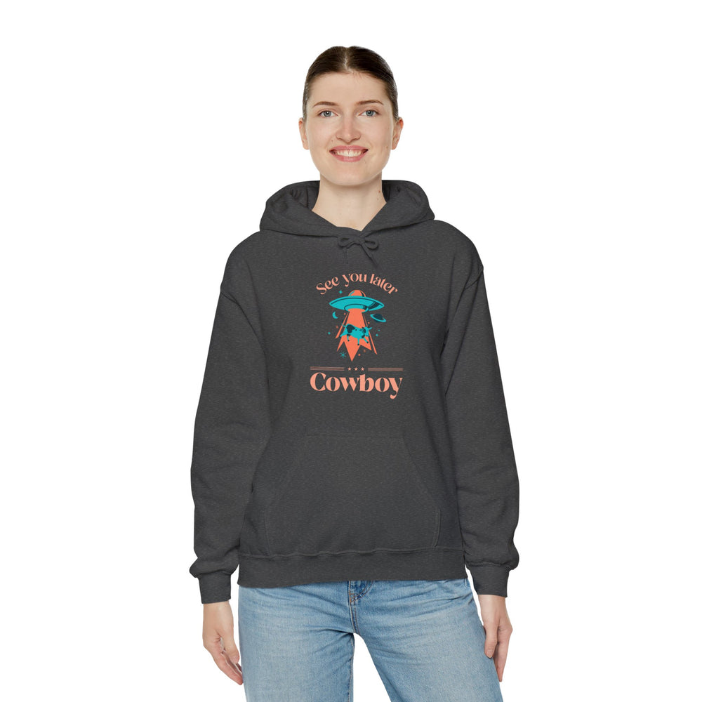 Funny Cow UFO Hoodie - See You Later Cowboy We Love SciFi