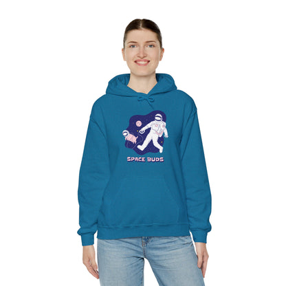 Space Buds Hoodie Funny Astronaut and Dog Sci-Fi Hoodie