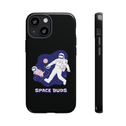 Space Buds iPhone Cases Fun Sci-Fi Astronaut & Dog Covers