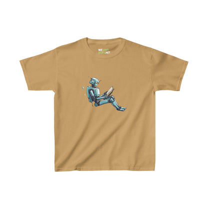 Read Like a Robot Spaceart Kids Astronaut Tee Heavy Cotton