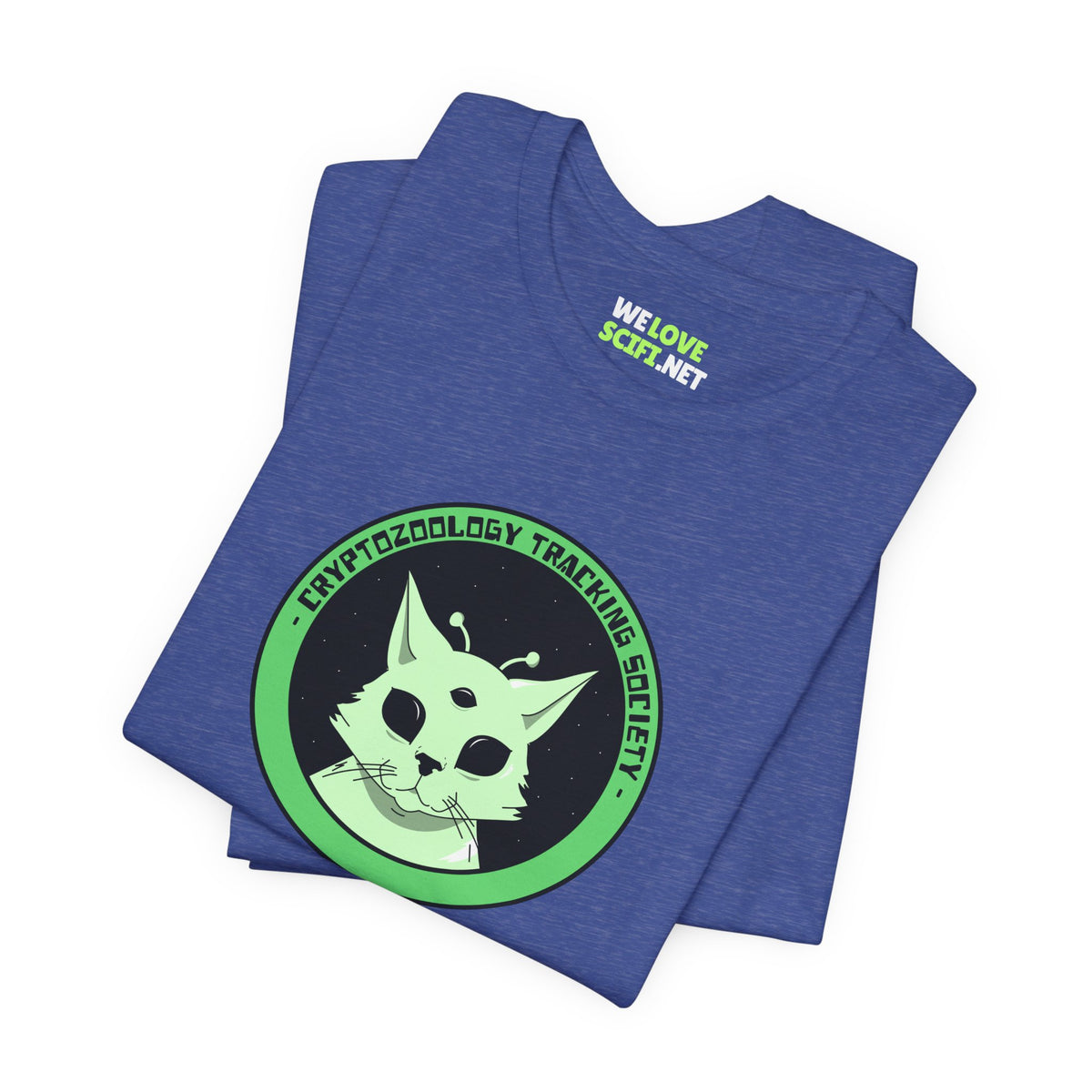 Cryptozoology Tracking Society Funny Cat UFO Sci-Fi T-Shirt