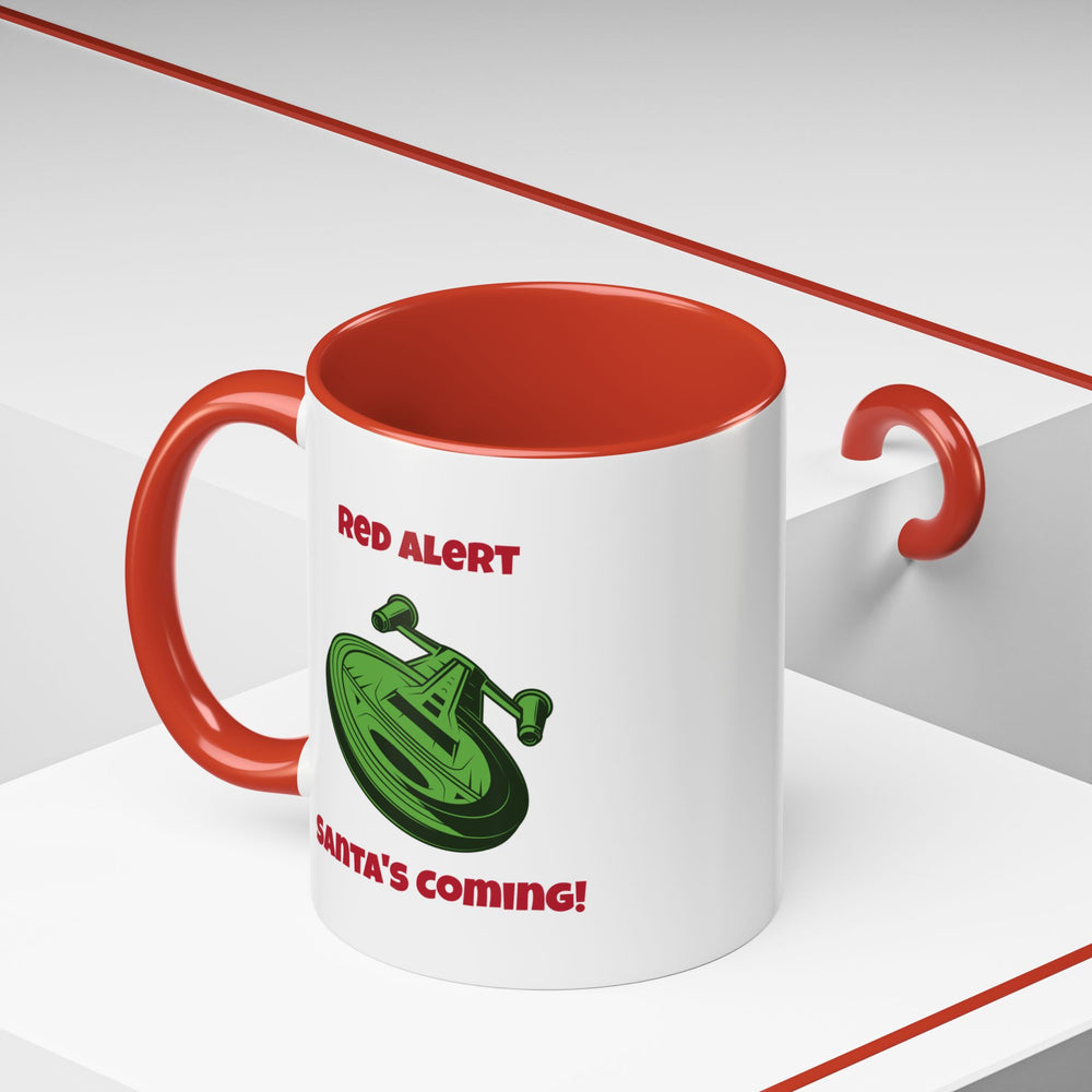 Red Alert Funny SciFi Christmas Accent Mug-welovescifi.net