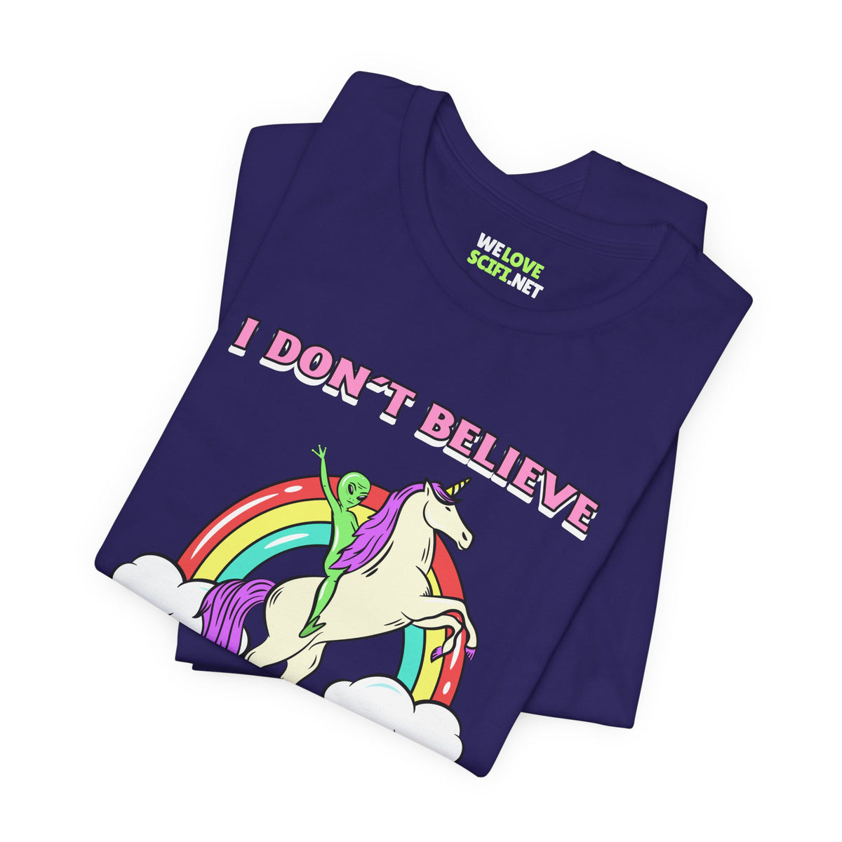 Humans Unicorn UFO Sci-Fi T-Shirt - Sci-Fi T-Shirt