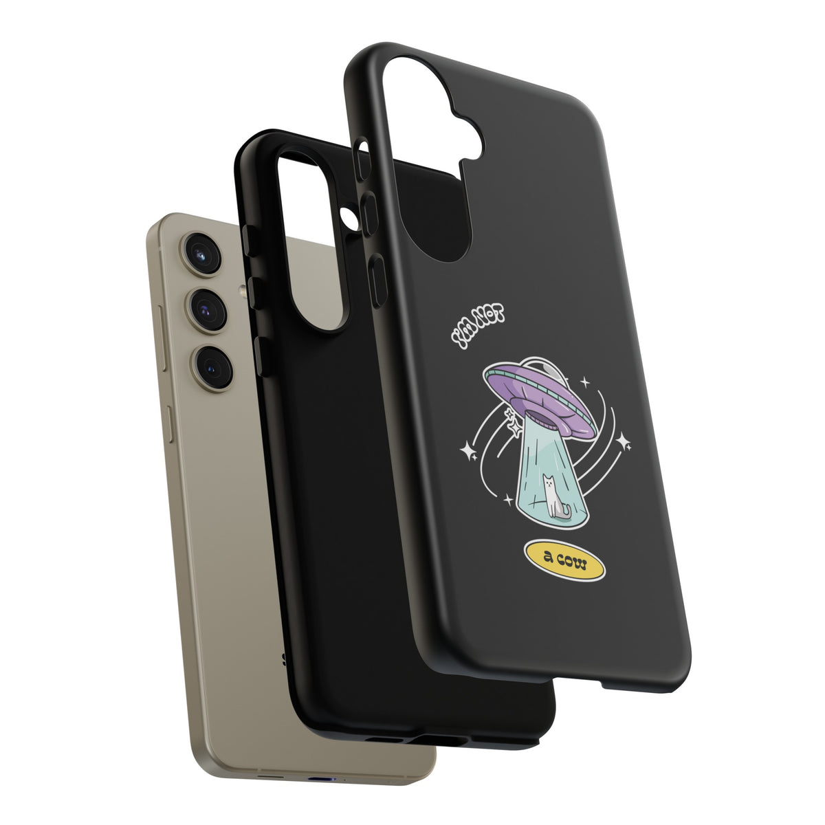 Sci-Fi UFO Samsung Galaxy Mobile Cases - Funny Roswell Cow