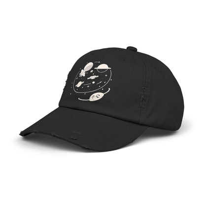 station cap-Space Station No19 Retro Unisex Distressed Cap