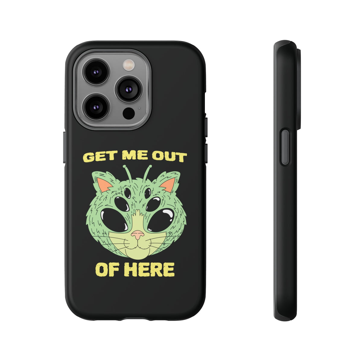 Out Of Here Funny UFO Cat Sci-Fi Tough iPhone Mobile Cases