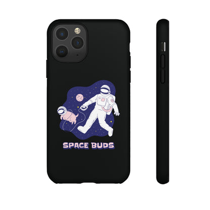 Space Buds iPhone Cases Fun Sci-Fi Astronaut & Dog Covers