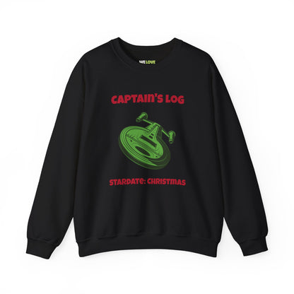 Stardate Christmas Funny SciFi Christmas Crewneck Sweatshirt-welovescifi.net