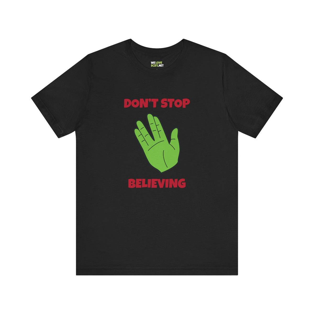 Don’t Stop Believing Funny Spock Christmas Unisex Tee-welovescifi.net