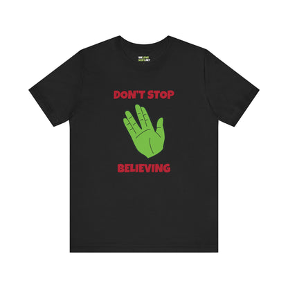 Don’t Stop Believing Funny Spock Christmas Unisex Tee-welovescifi.net