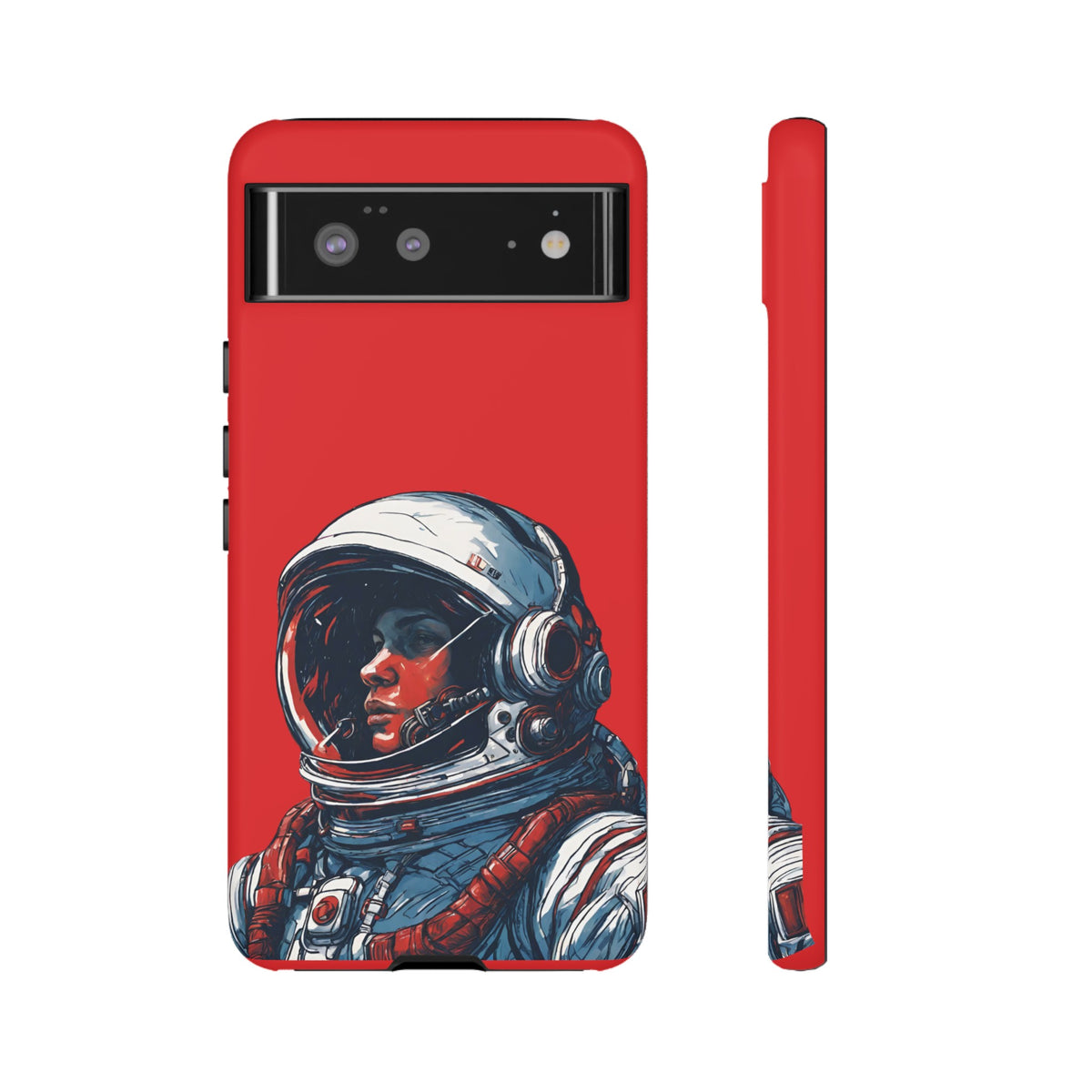 Astronaut In Red SpaceArt Tough Google Pixel Mobile Cases