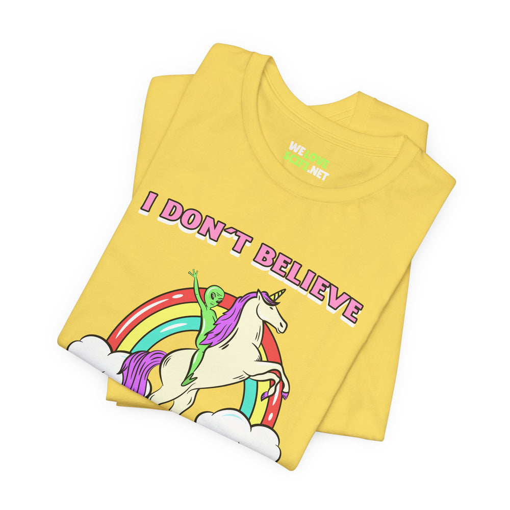 Humans Unicorn UFO Sci-Fi T-Shirt - Sci-Fi T-Shirt