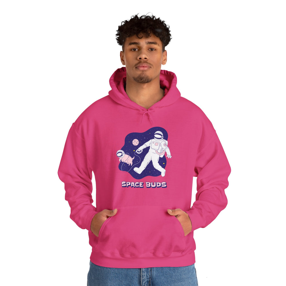 Space Buds Hoodie Funny Astronaut and Dog Sci-Fi Hoodie