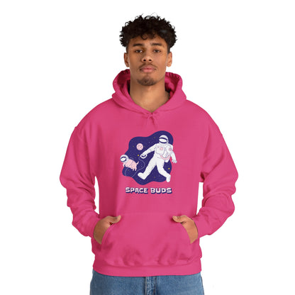 Space Buds Hoodie Funny Astronaut and Dog Sci-Fi Hoodie