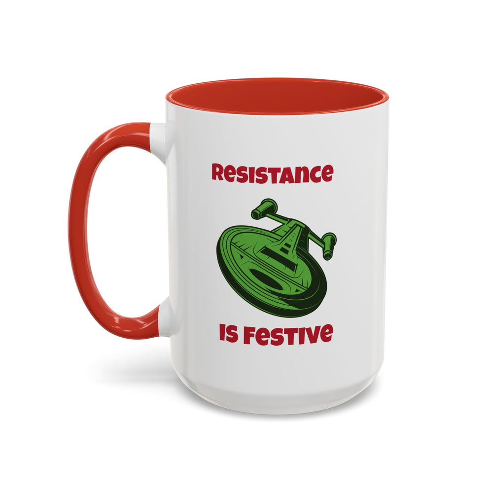 Resistance Is Festive Funny SciFi Christmas Accent Mug-welovescifi.net