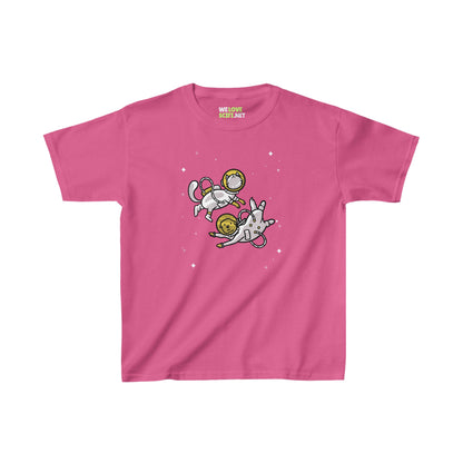 Cat And Dog Astro Friends Kids Astronaut Heavy Cotton Tee