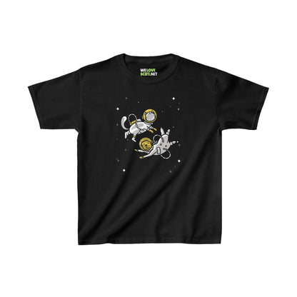 Cat And Dog Astro Friends Kids Astronaut Heavy Cotton Tee