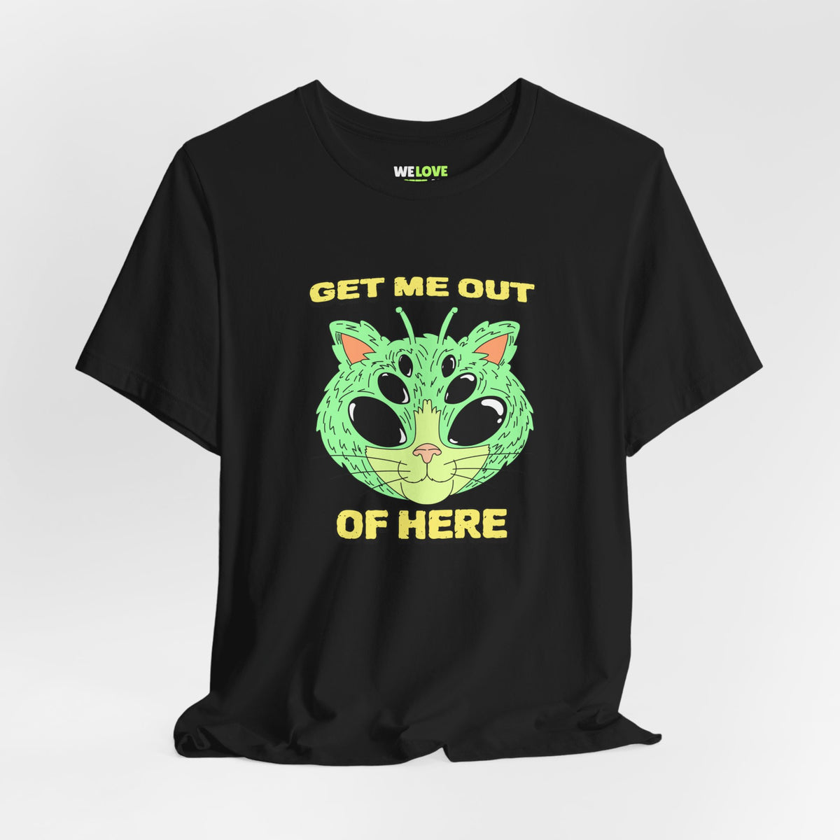 Get Me Out Of Here CatUFO Sci-Fi T-Shirt-welovescifi.net