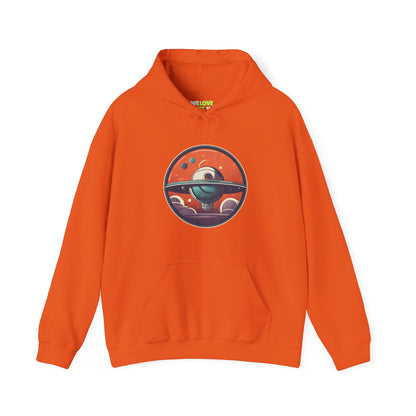 Here to Stay Space Art Hoodie – Sci-Fi Style Apparel