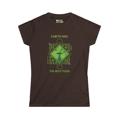 Earth Has The Best Pizza Funny UFO Woman's Tee-welovescifi.n