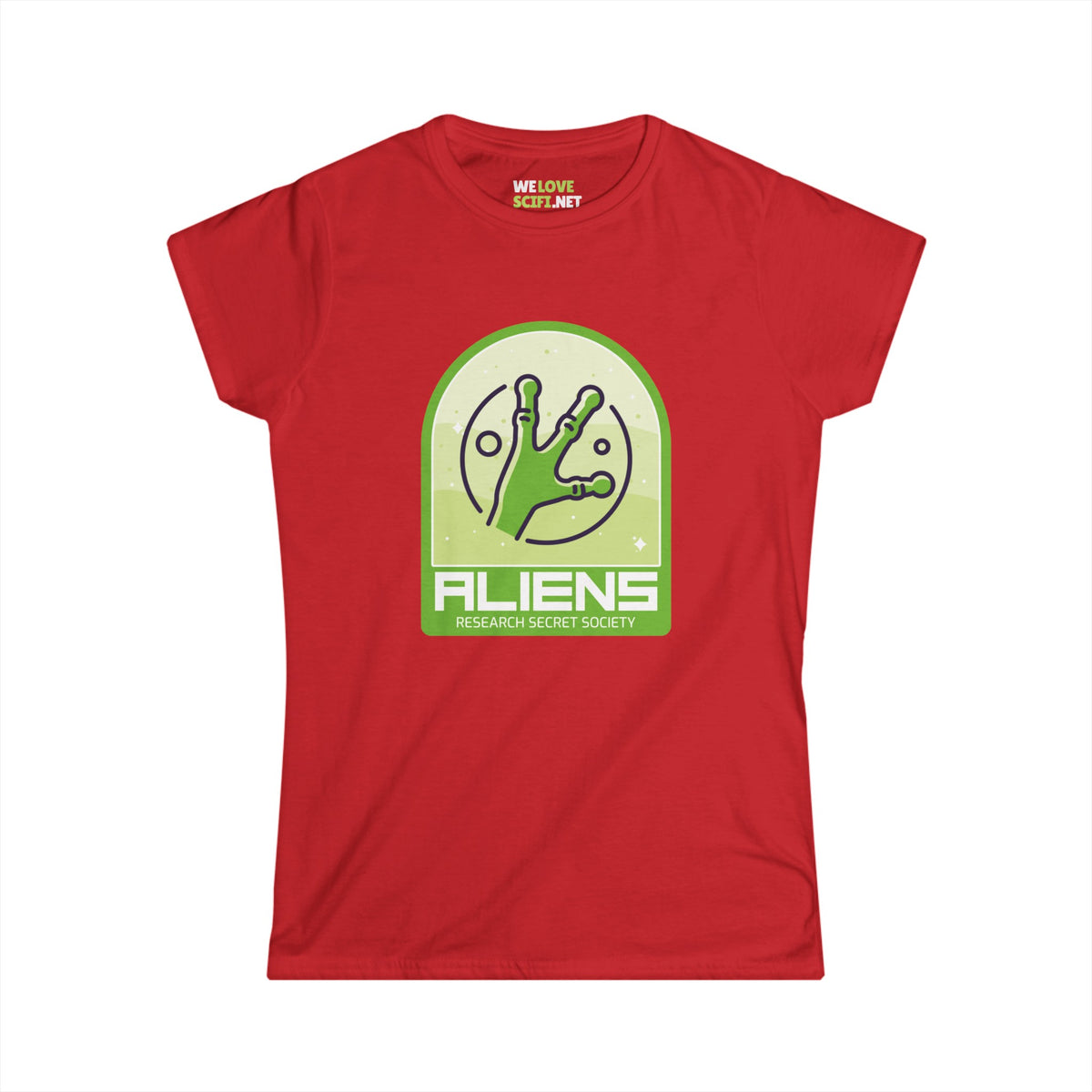 Aliens Research Society Funny Woman's Tee-welovescifi.net