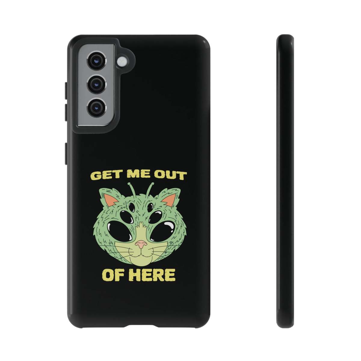 Get Me Out Of Here Funny UFO Sci-Fi Cat Tough Samsung Cases