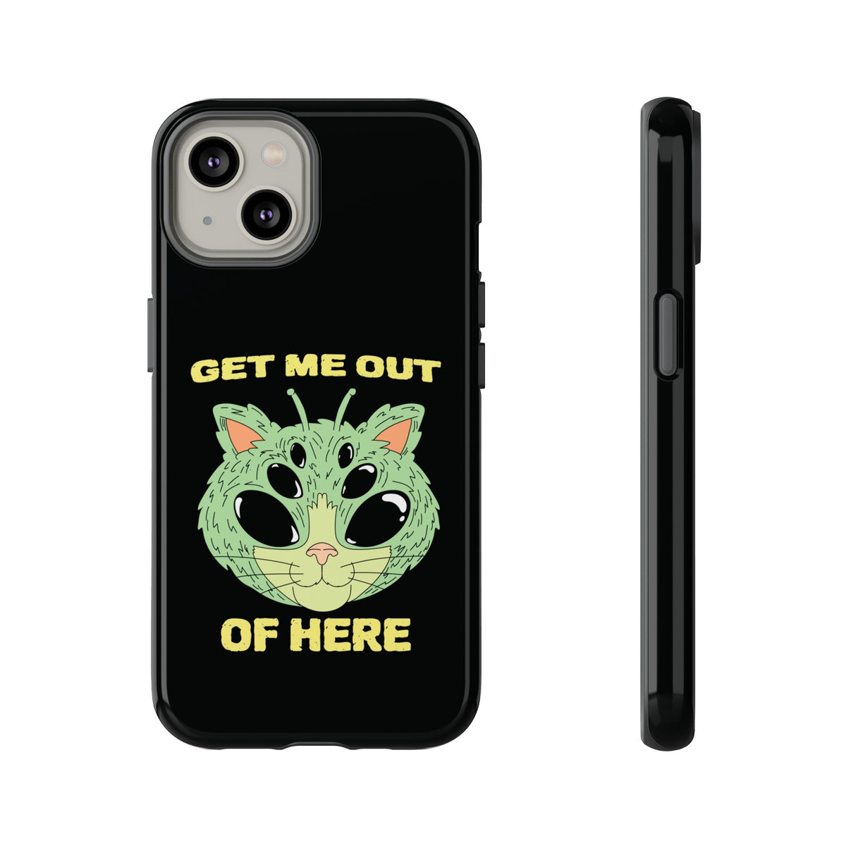 Out Of Here Funny UFO Cat Sci-Fi Tough iPhone Mobile Cases