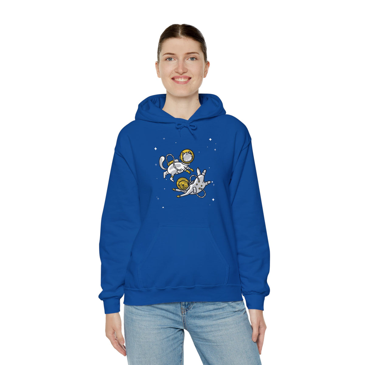 Space Buddies Hoodie - Funny Dog and Cat Astronaut Sci-Fi