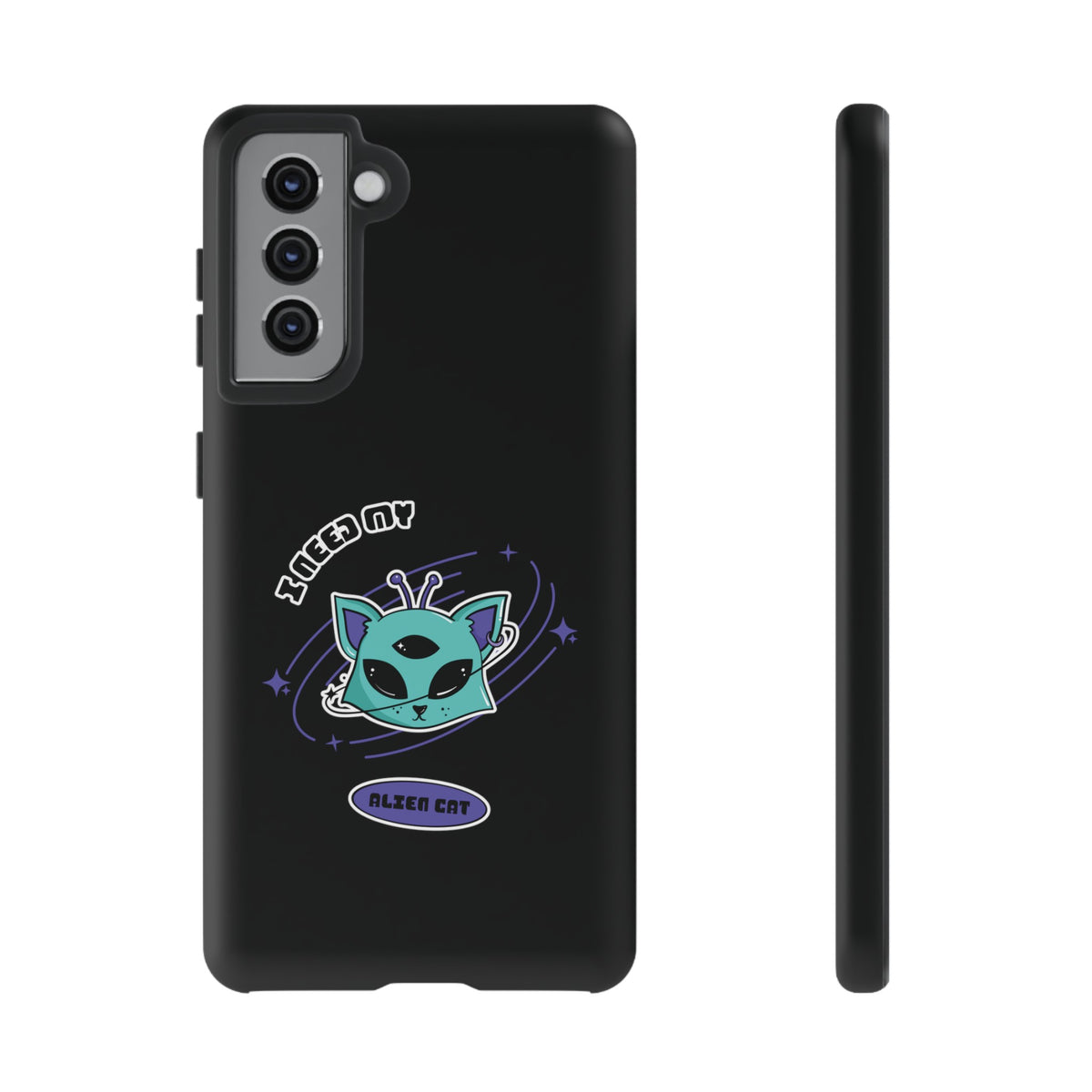 Alien Cat Galaxy Case Funny Sci-Fi Tough Samsung Mobile Case