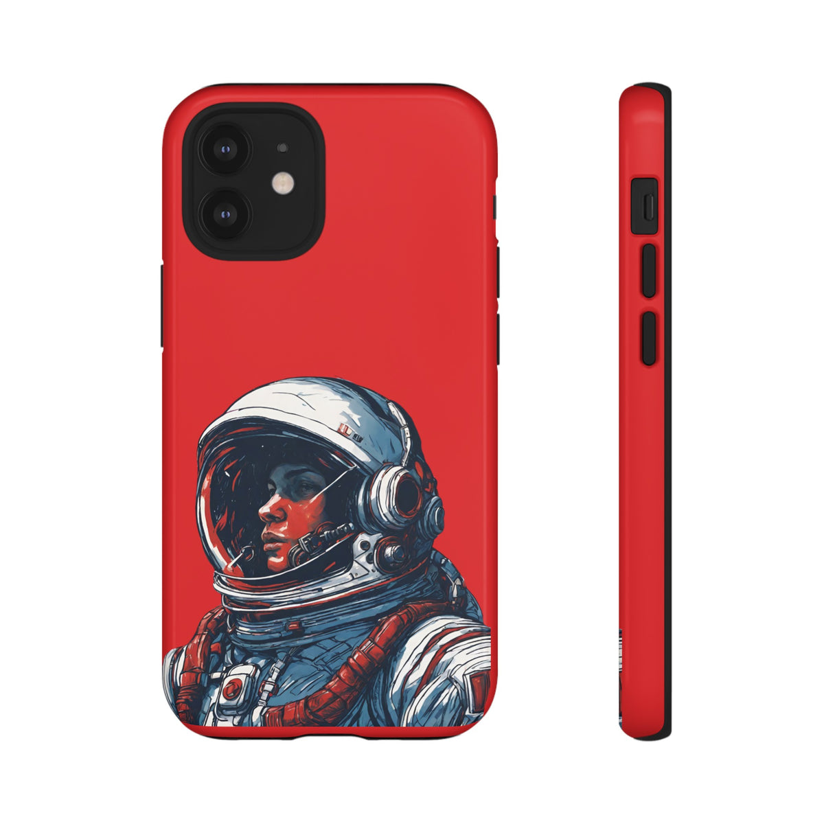 Astronaut In Red SpaceArt Sci-Fi Tough iPhone Mobile Cases