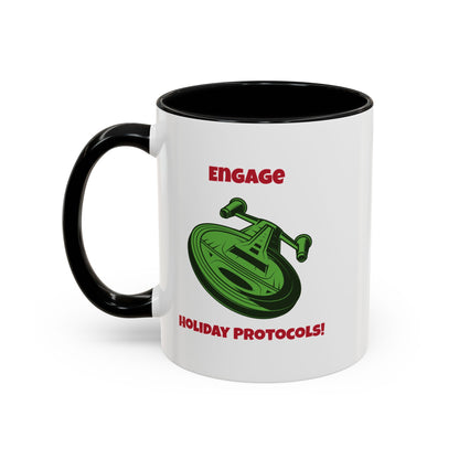 Holiday Protocols  Funny SciFi Christmas Accent Mug-welovescifi.net