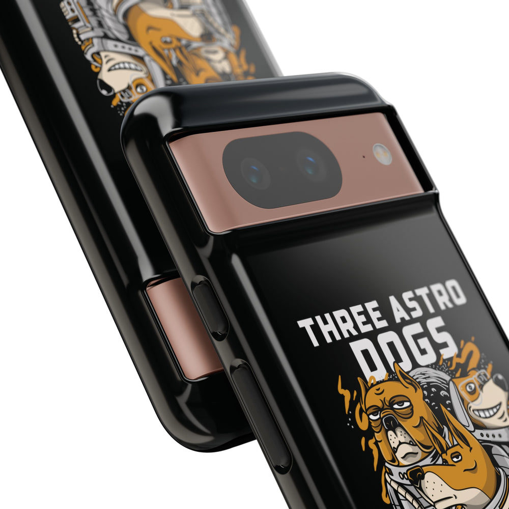 Three Astro Dogs Funny Sci-Fi Tough Google Pixel Mobile Cases-welovescifi.net