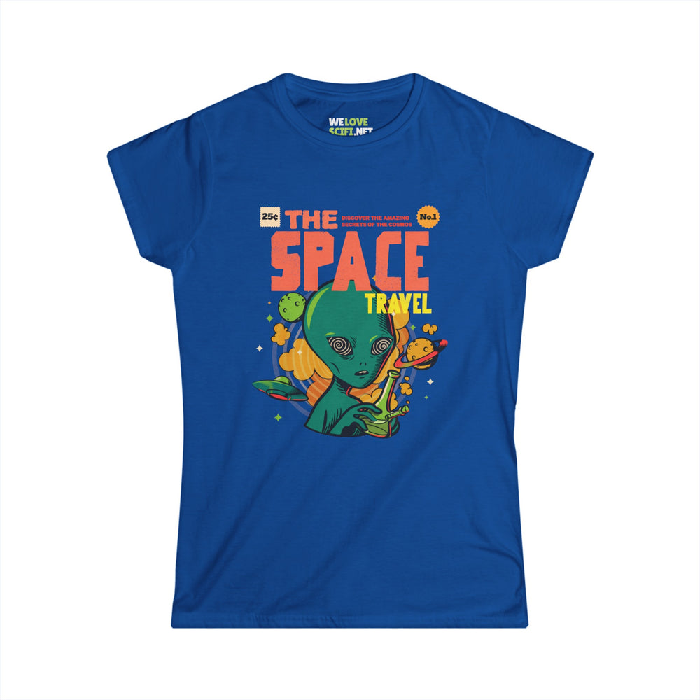 Retro Sci-Fi T-Shirt: Space Travel Comic Alien Women's Tee