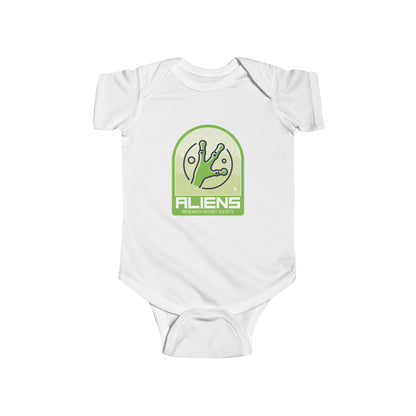 Funny Aliens Research UFO Baby Bodysuit - WeLoveSciFi.net