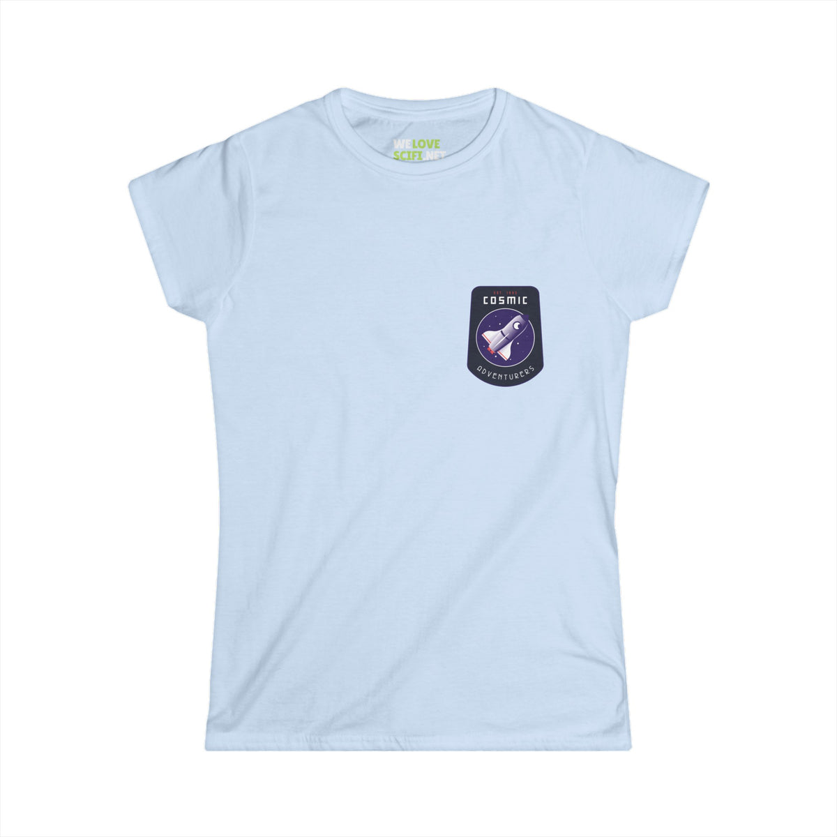 Cosmic Adventurers Sign Astronaut Woman's Tee-welovescifi