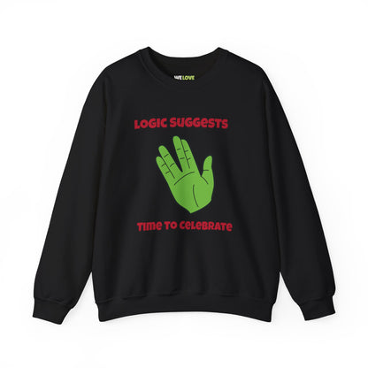 Logic Suggests Funny Spock Christmas Crewneck Sweatshirt-welovescifi.net