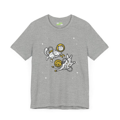 Space Buddies T-Shirt Funny Dog & Cat Astronaut Sci-Fi Tee