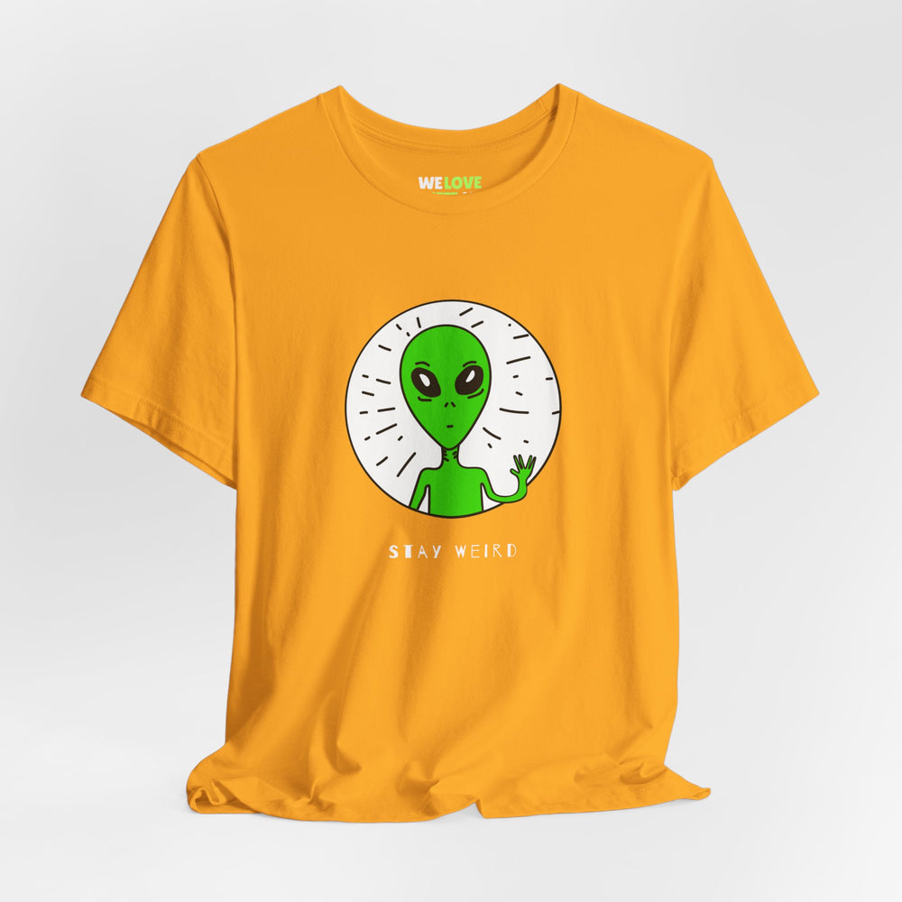 funny UFO t-shirt-Stay Weird Funny UFO Sci-Fi T-Shirt