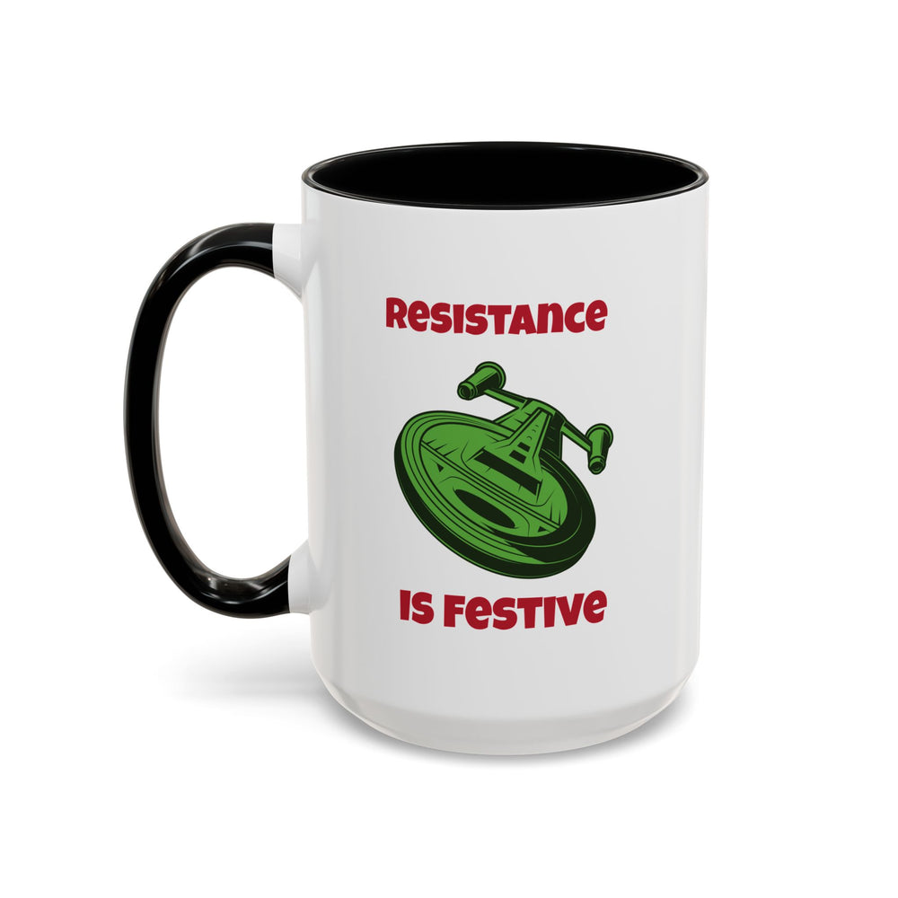 Resistance Is Festive Funny SciFi Christmas Accent Mug-welovescifi.net