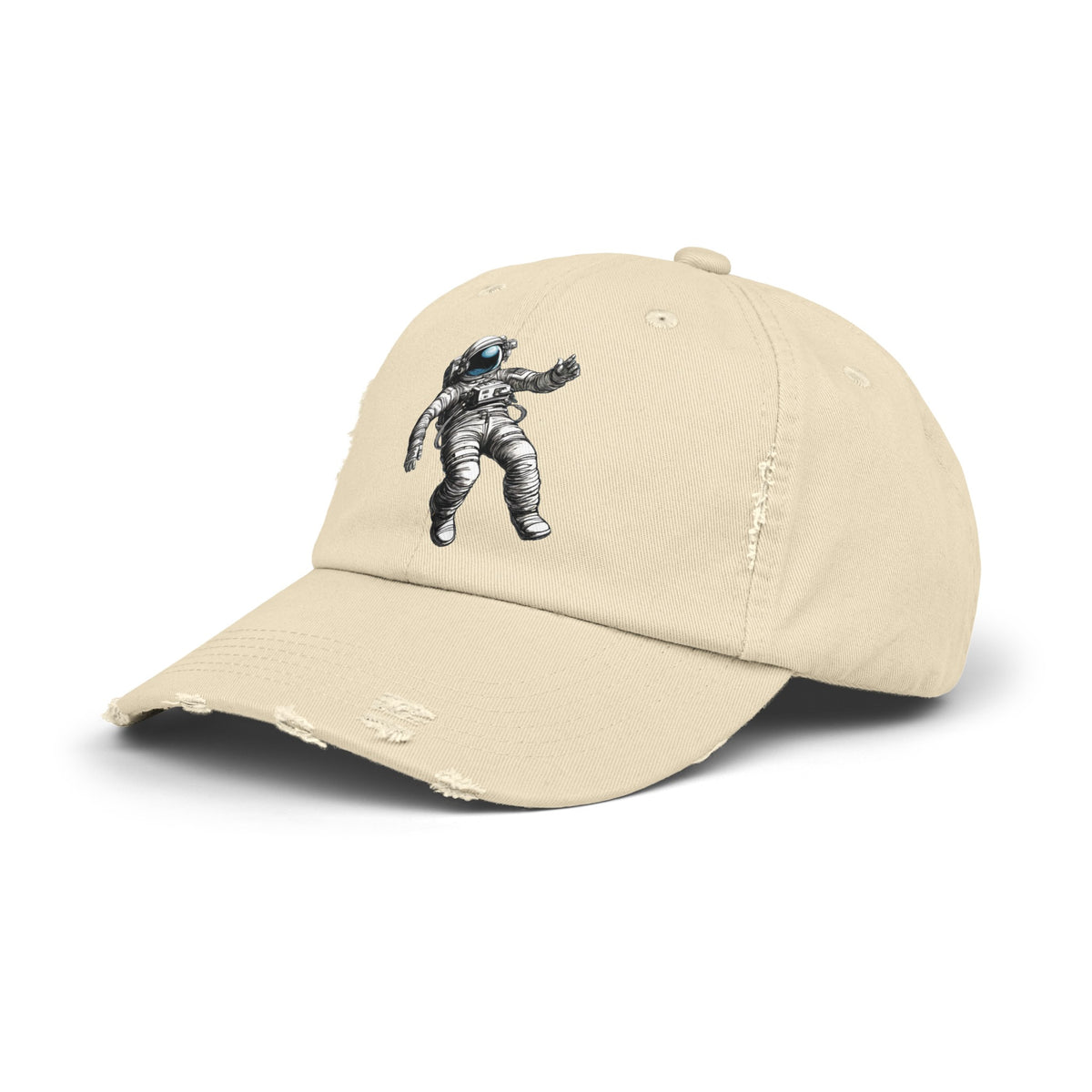 Don't Hold Me Back Space Art Unisex Astronaut Distrassed Cap