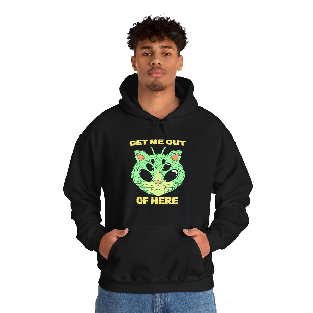 Get Me Out Of Here Funny Cat Alien Hoodie-welovescifi.net