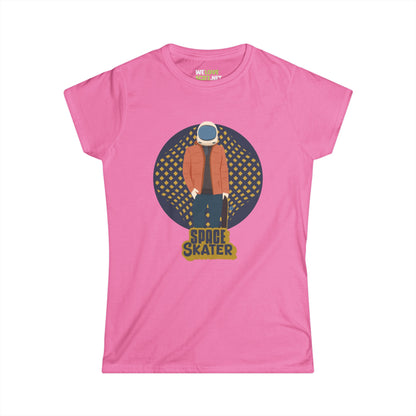 Space Skater Astronaut Woman's Tee - Sci-Fi Apparel