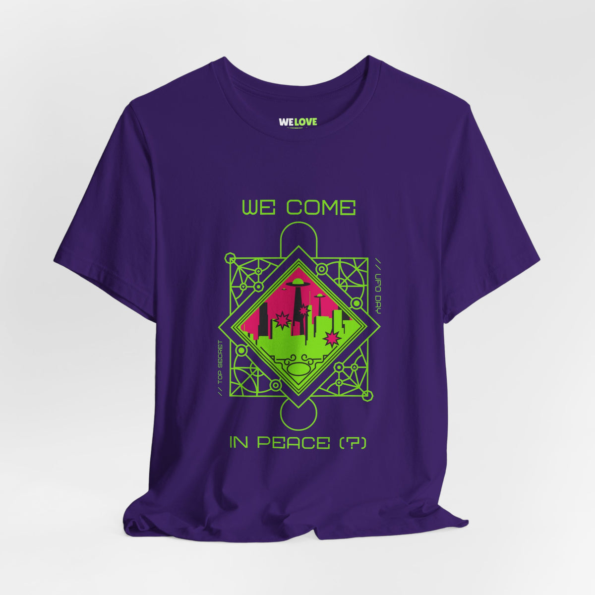 We Come In Peace(?) UFOs Sci-Fi T-Shirt-welovescifi.net