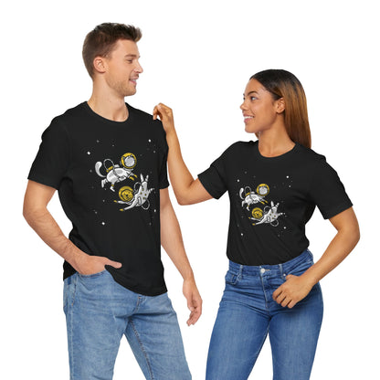 Space Buddies T-Shirt Funny Dog & Cat Astronaut Sci-Fi Tee