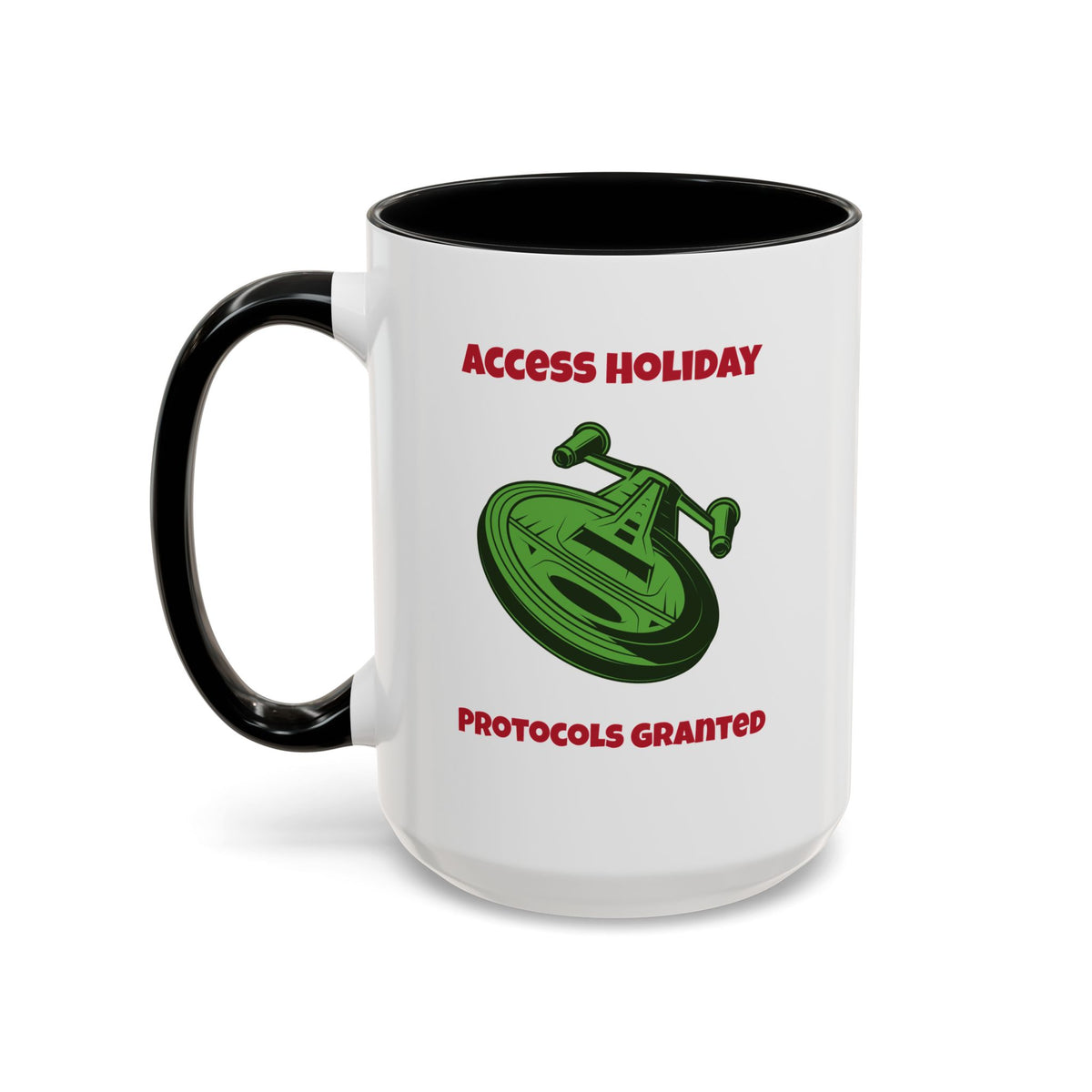 Access Holiday Protocols Funny SciFi Christmas Accent Mug-welovescifi.net