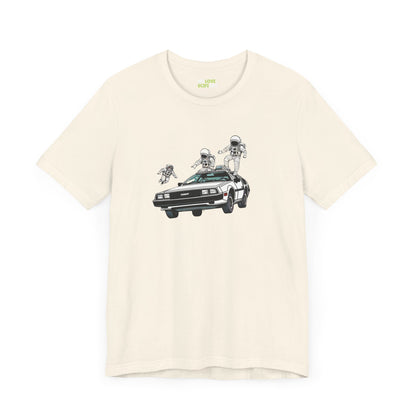 Party in a DeLorean Astronaut Sci-Fi TShirt Cool Sci-Fi Tee