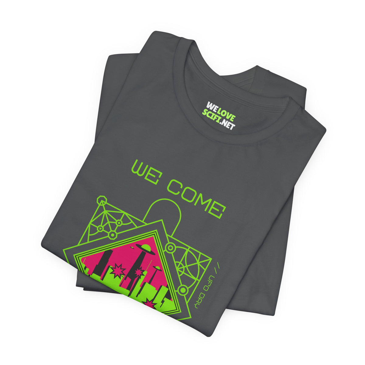 We Come In Peace(?) UFOs Sci-Fi T-Shirt-welovescifi.net