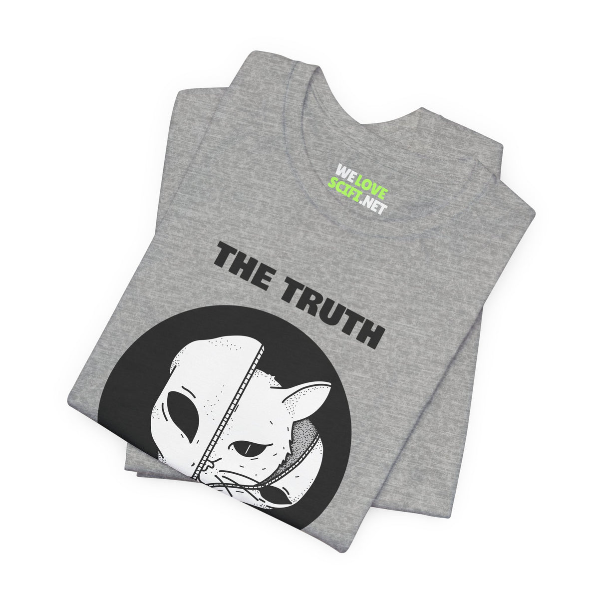 UFO t-shirt-The Truth is Out There Cat UFO Sci-Fi T-Shirt