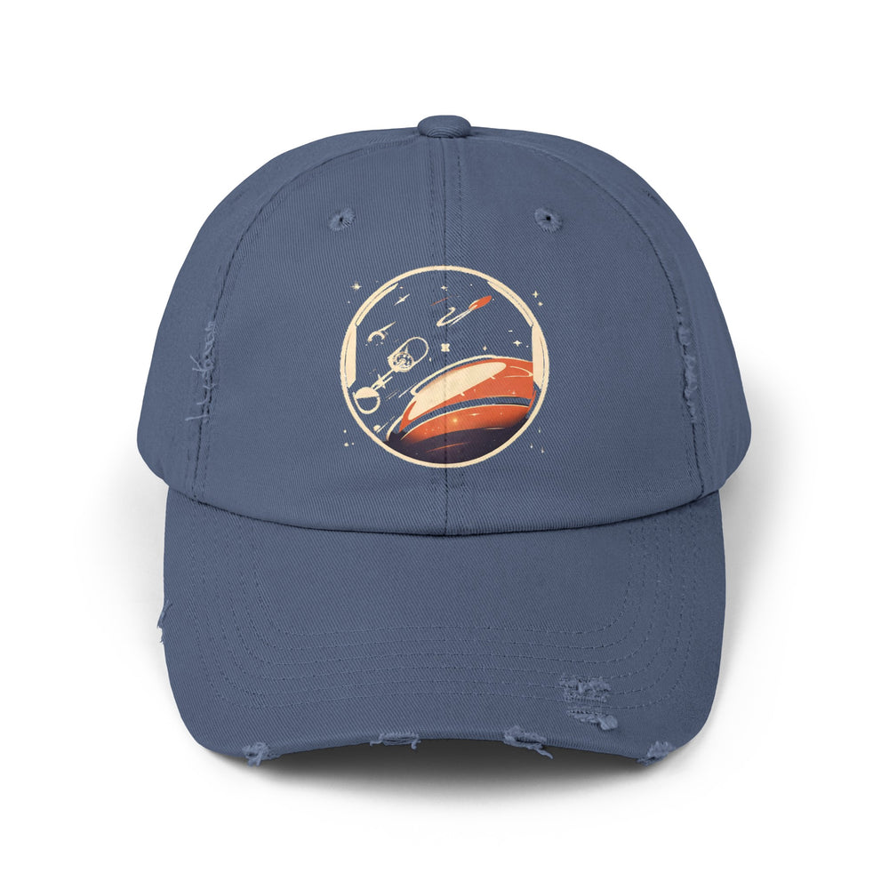 station cap-Space Station No18 Unisex Retro Distressed Cap