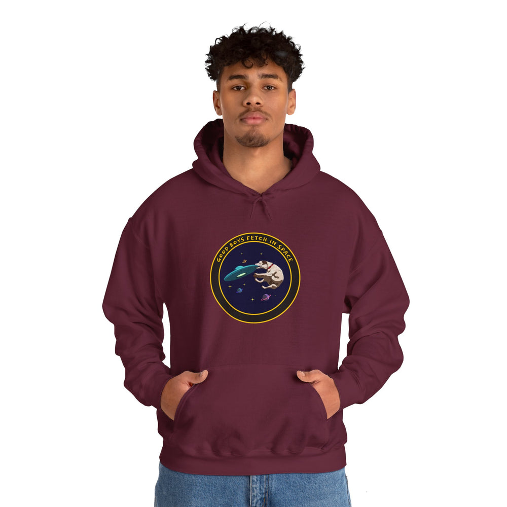 Good Boys Fetch In Space Funny Dog Sci-Fi Hoodie-welovescifi